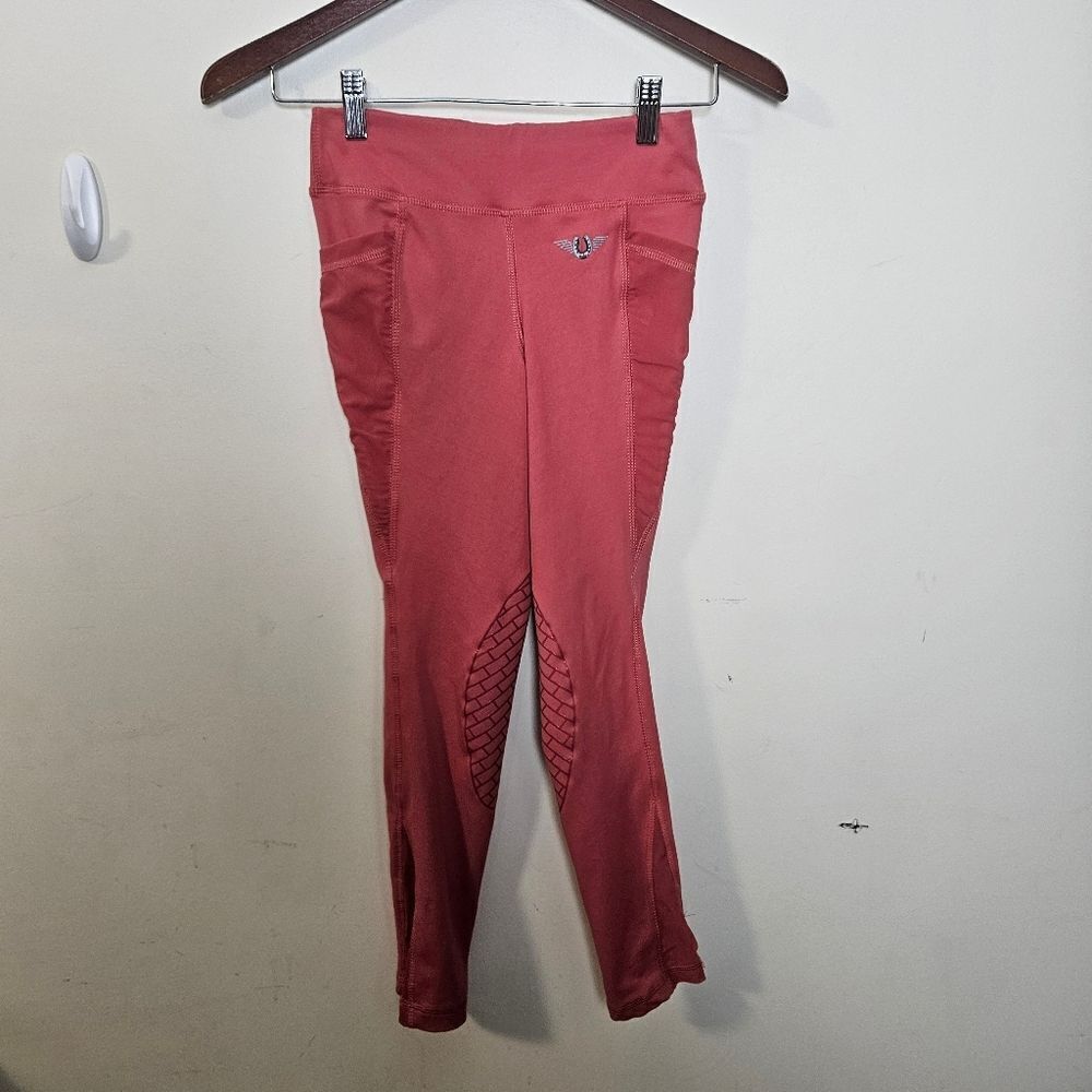 TUFFRIDER Kid's Minerva EquiCool Riding Tights Large Holly Berry